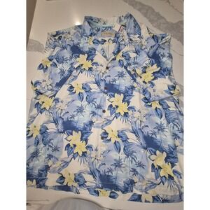 Tommy Bahama Garden of Hope & Courage Silk Floral Camp Shirt Dutch Blue XXL New